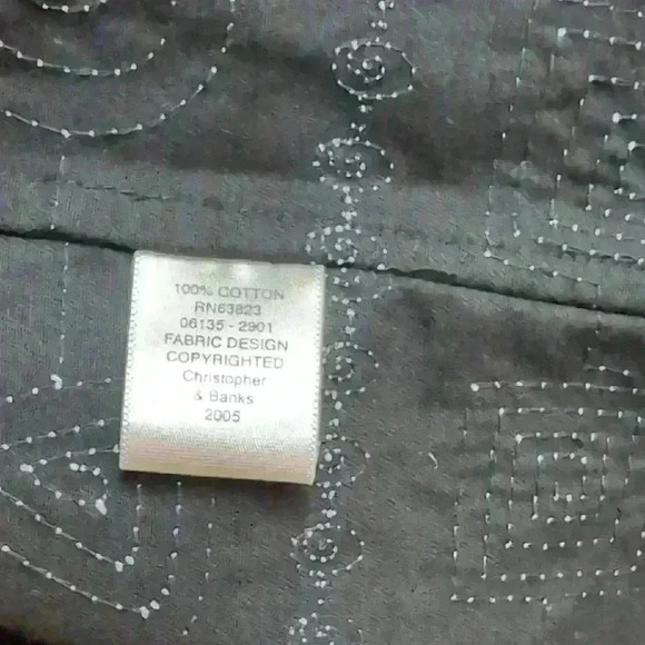 Christopher & Banks Black and White Button Down Shirt - Picture 5 of 7